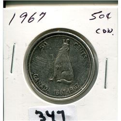 1967 CNDN SILVER 50 CENT PC