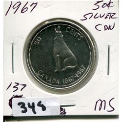 1967 CNDN SILVER 50 CENT PC