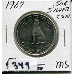 1967 CNDN SILVER 50 CENT PC