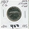 Image 1 : 1967 CNDN CONFEDERATION CENTENNIAL SILVER QUARTER QUEEN ROTATED 15°