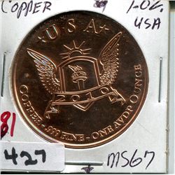 2010 USA .999 FINE COPPER