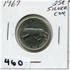 Image 1 : 1967 CNDN SILVER QUARTER QUEEN ROTATED 15°