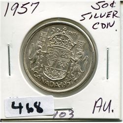 1957 CNDN SILVER 50 CENT PC