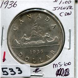 1936 CNDN SILVER DOLLAR