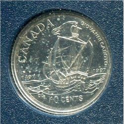 1997 CNDN 500TH JOHN CABOT VOYAGE ANNIVERSARY SILVER DIME