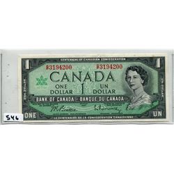 1967 CNDN CENTENNIAL ONE DOLLAR BILL
