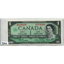 1967 CNDN CENTENNIAL ONE DOLLAR BILL