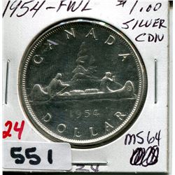 1954 CNDN SILVER DOLLAR