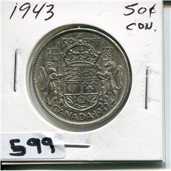 1943 CNDN SILVER 50 CENT PC