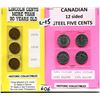Image 1 : USA LINCOLN PENNIES & CNDN 12 SIDED STEEL NICKELS HISTORIC COLLECTIBLES