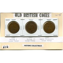 OLD BRITISH COINS 1931, 45, 65 HISTORIC COLLECTIBLES