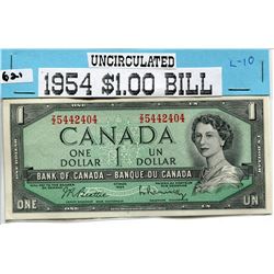 1954 CNDN ONE DOLLAR UNCIRCULATED NOTE