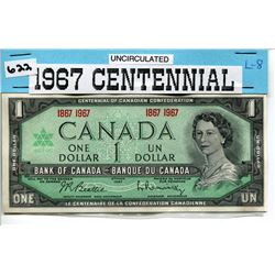 1967 CNDN CENTENNIAL ONE DOLLAR NOTE