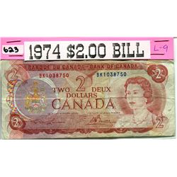 1974 CNDN TWO DOLLAR NOTE