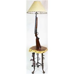 Hand made floor lamp with antique shotgun