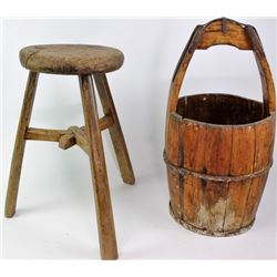 Collection of 2 includes primitive wood