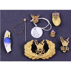 Collection of 6 misc. items includes Elks fobs,