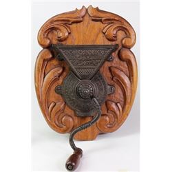 Antique wall mount coffee grinder