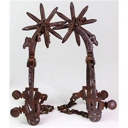 Early hand forged iron spurs