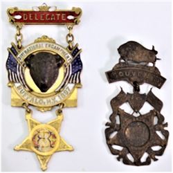Collection of 2 1897 suspension badges