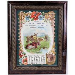 1900 die cut calendar advertising G.W. Douglas
