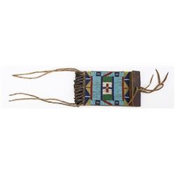 Beaded on harness leather Northern Plains