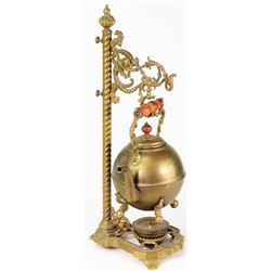 Victorian brass hanging tea pot
