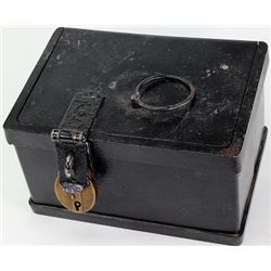 Antique iron strong box
