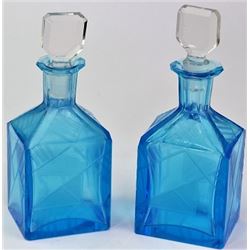 Matched pair art deco perfumes