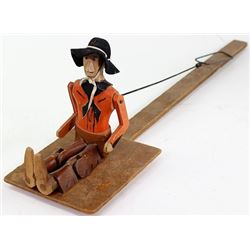 Vintage hand carved folk art cowboy dancing toy