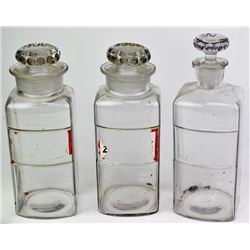 Collection of 3 antique pharmacy jars