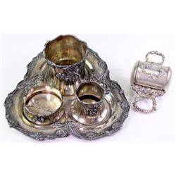 Victorian sterling silver plated shaving set