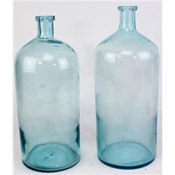Collection of 2 antique large poison bottles,
