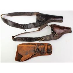 Collection of 3 old holsters includes