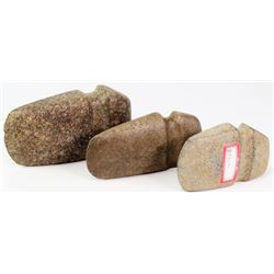 Collection of 3 stone axe heads