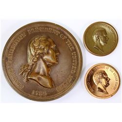 Collection of 3 Indian peace medals includes