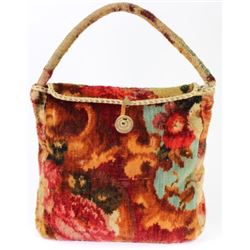 Original scarce wool tufted carpet bag