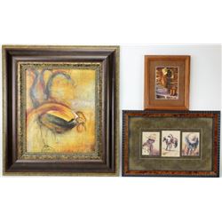 Collection of 3 framed items includes 2 cowboy