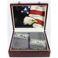 Cased UAS 50 state $2 bill collection,