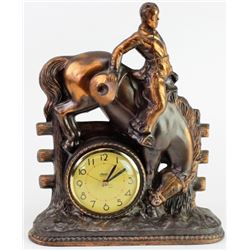 Vintage bucking horse electric clock by Ingraham
