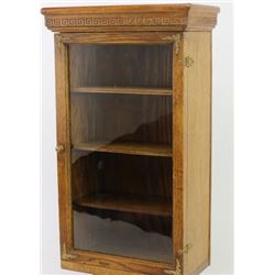 Small counter top oak showcase with glass