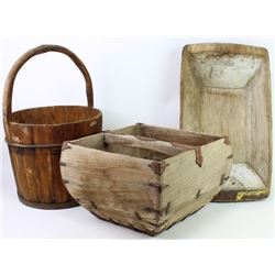 Collection of 3 wood primitives includes