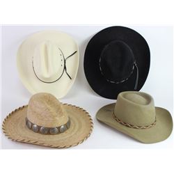 Collection of 4 cowboy & cowgirl hats includes