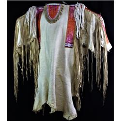 Contemporary quill and fringed Sioux war shirt