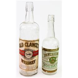 Collection of 2 antique whiskey bottle