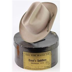 Ernst Saddlery Sheridan WY marked cowboy hat