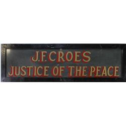 Early frontier period painted glass sign