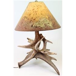 Small moose &  white tail horn lamp