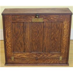Antique table top drop front desk cabinet