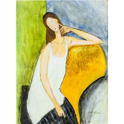 Italian Cubist Oil on Canvas Signed Modigliani